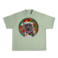 Oil Green Christmas Pitbull Urban Heavy Tee - RanaPortraitStore