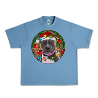 Pebble Blue Christmas Pitbull Urban Heavy Tee - RanaPortraitStore