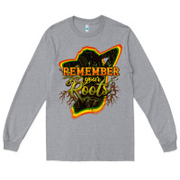 Heather Grey remember your roots Long Sleeve Tee - NancyCooperArtShop