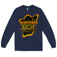 Navy remember your roots Long Sleeve Tee - NancyCooperArtShop