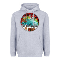 Heather Grey Tis The Season Truck Heavyweight Hoodie - FaDigitalArtStudio