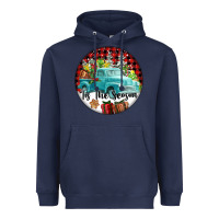 Navy Tis The Season Truck Heavyweight Hoodie - FaDigitalArtStudio