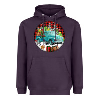 Plum Tis The Season Truck Heavyweight Hoodie - FaDigitalArtStudio