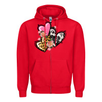 Red Pink glitter leopard cowhide hearts Valentine's Zipper Hoodie - FaDigitalArtStudio