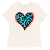 Bone Blue Leopard Heart Ladies Tee - Jasminsmagicworld