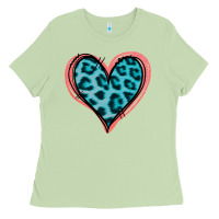 Matcha Blue Leopard Heart Ladies Tee - Jasminsmagicworld