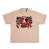 Burro Christmas Plaid Cowhide Pattern Background Urban Heavy Tee - RanaPortraitStore