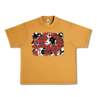 Peanut Butter Christmas Plaid Cowhide Pattern Background Urban Heavy Tee - RanaPortraitStore