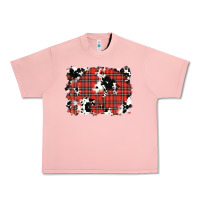 Salmon Christmas Plaid Cowhide Pattern Background Urban Heavy Tee - RanaPortraitStore