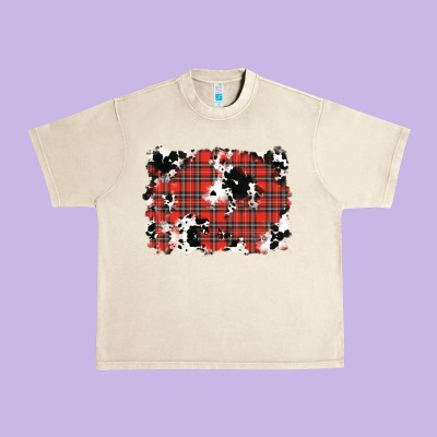 Christmas Plaid Cowhide Pattern Background Urban Heavy Tee Designed By Ranaportraitstore