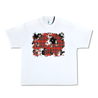 White Christmas Plaid Cowhide Pattern Background Urban Heavy Tee - RanaPortraitStore