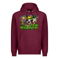 Burgundy St patrick's day heifers Premium Hoodie - RanaPortraitStore