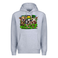 Heather Grey St patrick's day heifers Premium Hoodie - RanaPortraitStore