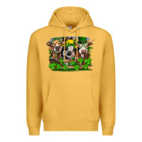 Mustard St patrick's day heifers Premium Hoodie - RanaPortraitStore