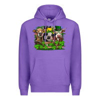 Purple St patrick's day heifers Premium Hoodie - RanaPortraitStore