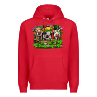 Red St patrick's day heifers Premium Hoodie - RanaPortraitStore