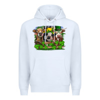White St patrick's day heifers Premium Hoodie - RanaPortraitStore