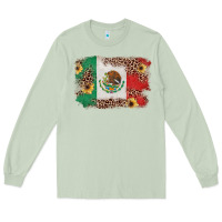 Matcha Mexican Flag with Leopard Long Sleeve Tee - texasbilliewilder