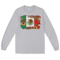 Moon Dust Mexican Flag with Leopard Long Sleeve Tee - texasbilliewilder