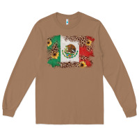 Toasted Coconut Mexican Flag with Leopard Long Sleeve Tee - texasbilliewilder