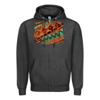 Charcoal Heather western aztec background pattern Zipper Hoodie - OliviaCreatesArt