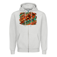 Dove Grey western aztec background pattern Zipper Hoodie - OliviaCreatesArt