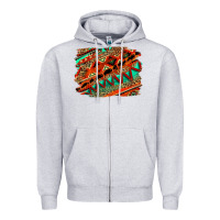 Heather Grey western aztec background pattern Zipper Hoodie - OliviaCreatesArt