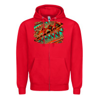 Red western aztec background pattern Zipper Hoodie - OliviaCreatesArt