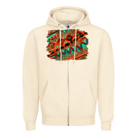 Sandshell western aztec background pattern Zipper Hoodie - OliviaCreatesArt