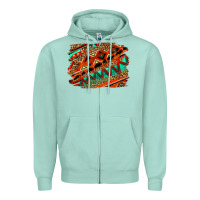 Seafoam western aztec background pattern Zipper Hoodie - OliviaCreatesArt