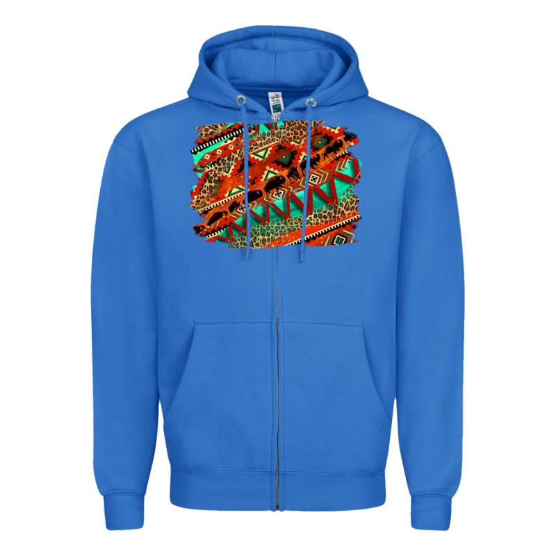 Western Aztec Background Pattern Zipper Hoodie by OliviaCreatesArt | Teevron
