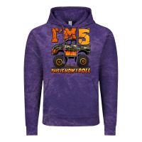 Cloud Purple i'm five this is how i roll monster truck birthday Vintage Hoodie - Jasminsmagicworld
