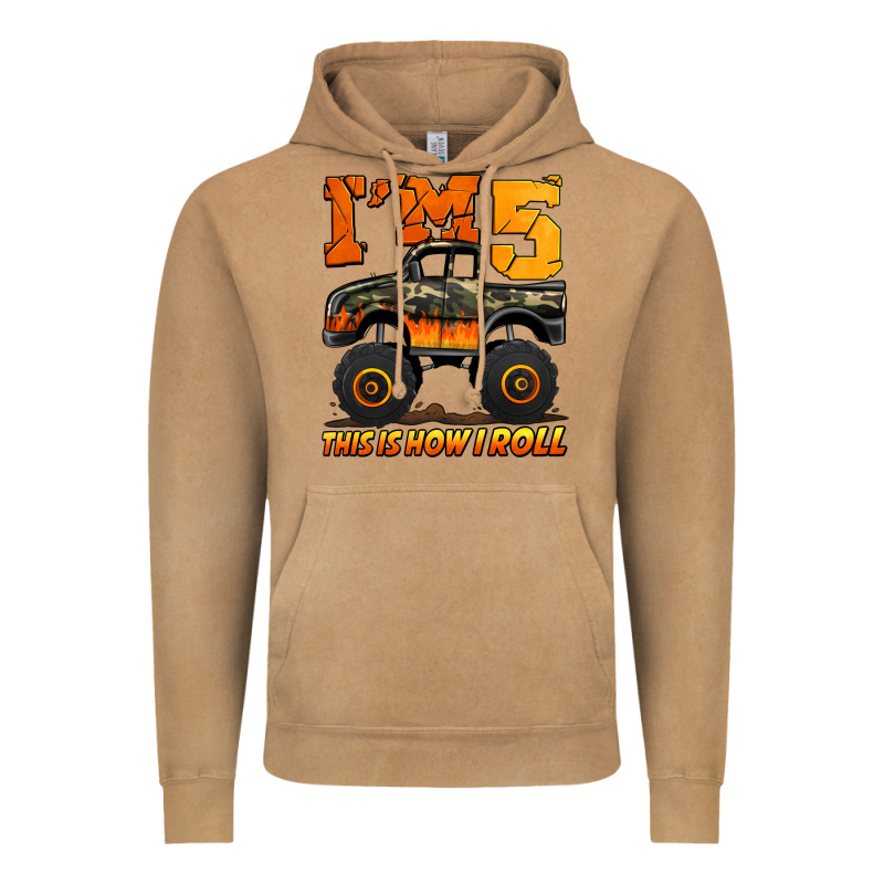 I'm Five This Is How I Roll Monster Truck Birthday Vintage Hoodie by Jasminsmagicworld | Teevron