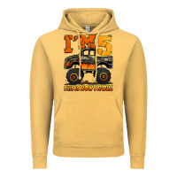 Vintage Mustard i'm five this is how i roll monster truck birthday Vintage Hoodie - Jasminsmagicworld