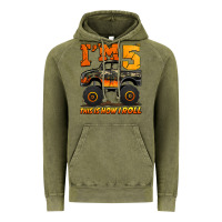 Vintage Olive i'm five this is how i roll monster truck birthday Vintage Hoodie - Jasminsmagicworld