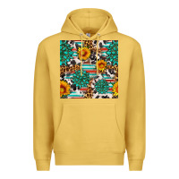 Antique Gold gemstone sunflower cowhide leopard seamles pattern Premium Hoodie - FaDigitalArtStudio