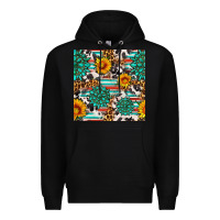 Black gemstone sunflower cowhide leopard seamles pattern Premium Hoodie - FaDigitalArtStudio