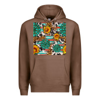 Chestnut gemstone sunflower cowhide leopard seamles pattern Premium Hoodie - FaDigitalArtStudio