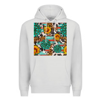 Dove Grey gemstone sunflower cowhide leopard seamles pattern Premium Hoodie - FaDigitalArtStudio