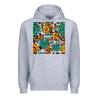 Heather Grey gemstone sunflower cowhide leopard seamles pattern Premium Hoodie - FaDigitalArtStudio