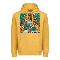 Mustard gemstone sunflower cowhide leopard seamles pattern Premium Hoodie - FaDigitalArtStudio