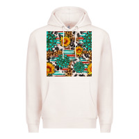 Pale Pink gemstone sunflower cowhide leopard seamles pattern Premium Hoodie - FaDigitalArtStudio