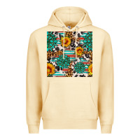 Pina Colada gemstone sunflower cowhide leopard seamles pattern Premium Hoodie - FaDigitalArtStudio