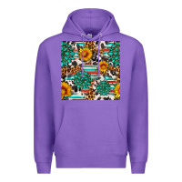 Purple gemstone sunflower cowhide leopard seamles pattern Premium Hoodie - FaDigitalArtStudio