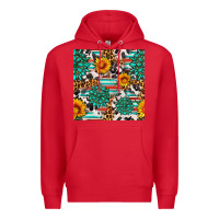 Red gemstone sunflower cowhide leopard seamles pattern Premium Hoodie - FaDigitalArtStudio