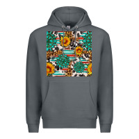 Rock gemstone sunflower cowhide leopard seamles pattern Premium Hoodie - FaDigitalArtStudio