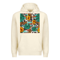 Sandshell gemstone sunflower cowhide leopard seamles pattern Premium Hoodie - FaDigitalArtStudio