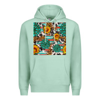 Seafoam gemstone sunflower cowhide leopard seamles pattern Premium Hoodie - FaDigitalArtStudio