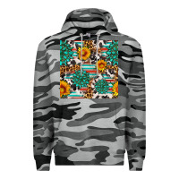 Slate Camo gemstone sunflower cowhide leopard seamles pattern Premium Hoodie - FaDigitalArtStudio