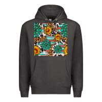 Smoke gemstone sunflower cowhide leopard seamles pattern Premium Hoodie - FaDigitalArtStudio